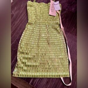 Bandeau Mini Dress - Pear Green